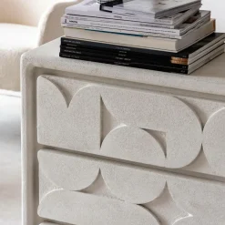 Commode<Made in Meubles Commode en bois effet béton blanc Danaé