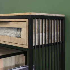 Table Console<Made in Meubles Console en bois de manguier et métal Héloïse