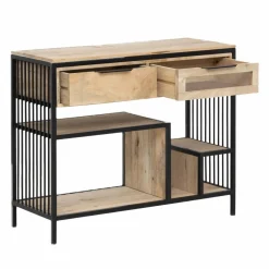 Table Console<Made in Meubles Console en bois de manguier et métal Héloïse