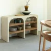 Table Console<Made in Meubles Console en bois effet béton et bois d'acacia Dalva