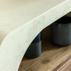 Table Console<Made in Meubles Console en bois effet béton et bois d'acacia Dalva