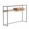 Table Console<Made in Meubles Console en bois et métal Ortense
