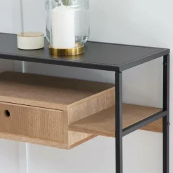 Table Console<Made in Meubles Console en bois et métal Ortense