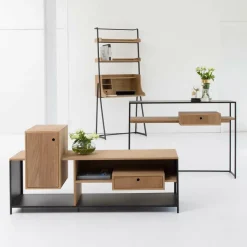 Table Console<Made in Meubles Console en bois et métal Ortense