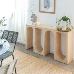 Table Console<Made in Meubles Console en chêne massif clair Octave