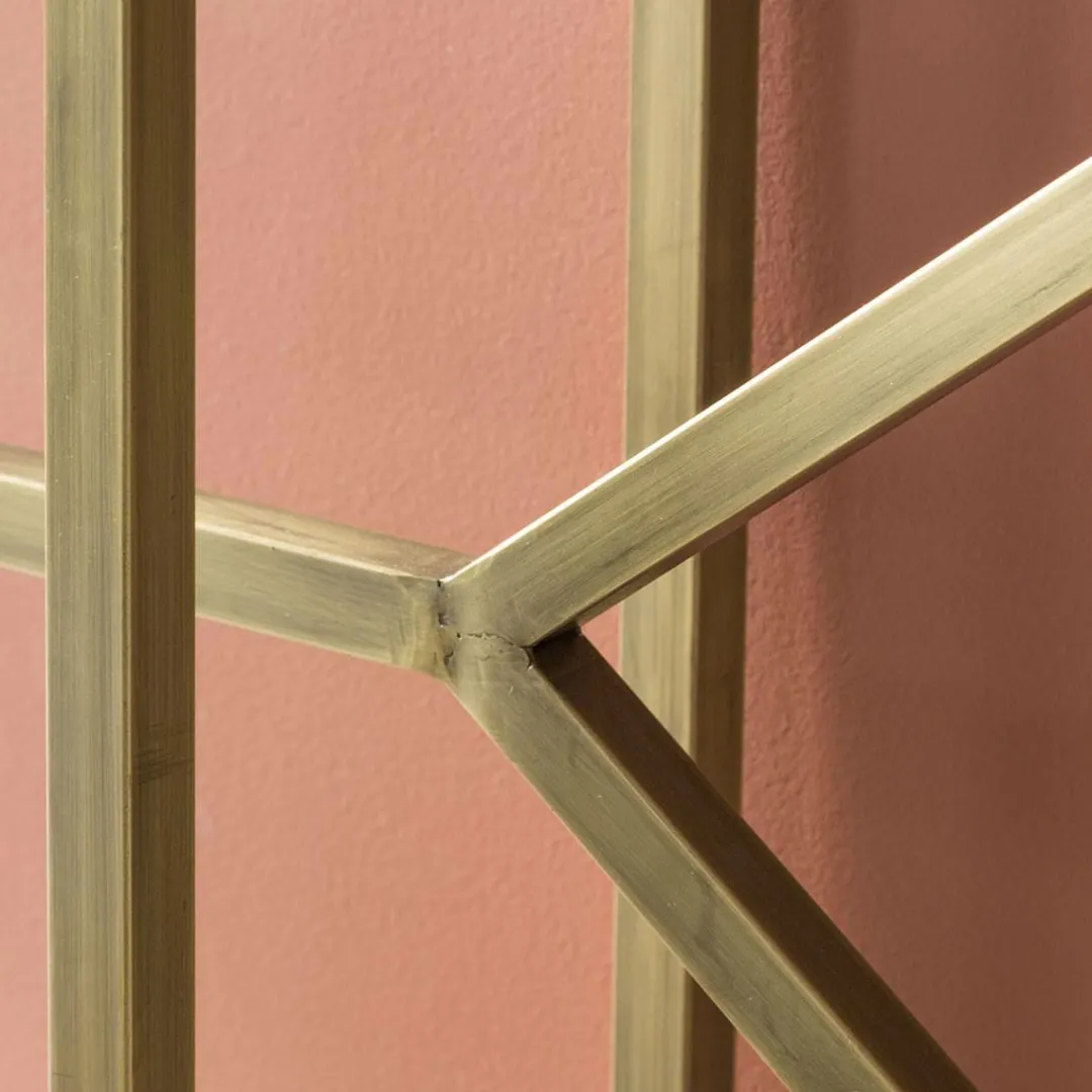 Table Console<Made in Meubles Console en manguier et métal doré Valérie