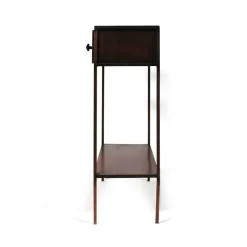 Table Console<Made in Meubles Console en métal effet cuivre Lima