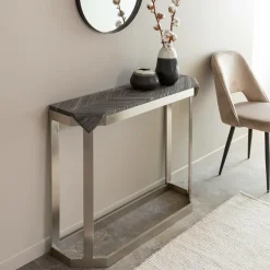 Table Console<Made in Meubles Console en métal et marbre Noé