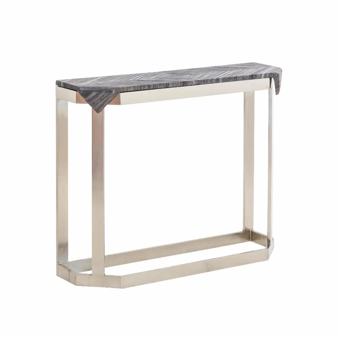 Table Console<Made in Meubles Console en métal et marbre Noé