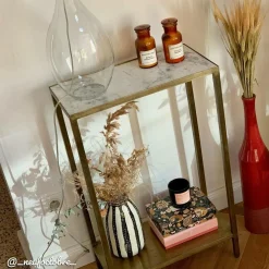 Table Console<Made in Meubles Console en métal et marbre Pomme