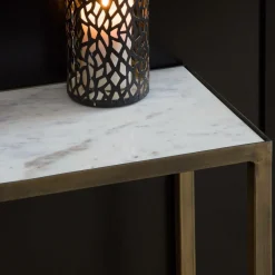 Table Console<Made in Meubles Console en métal et marbre Pomme