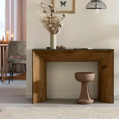 Table Console<Made in Meubles Console en pin recyclé Constance