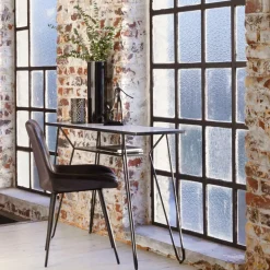 Table Console<Made in Meubles Console pieds compas en marbre blanc et métal Marceau