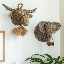 Décoration<Made in Meubles Décoration murale taureau en rotin Rattan
