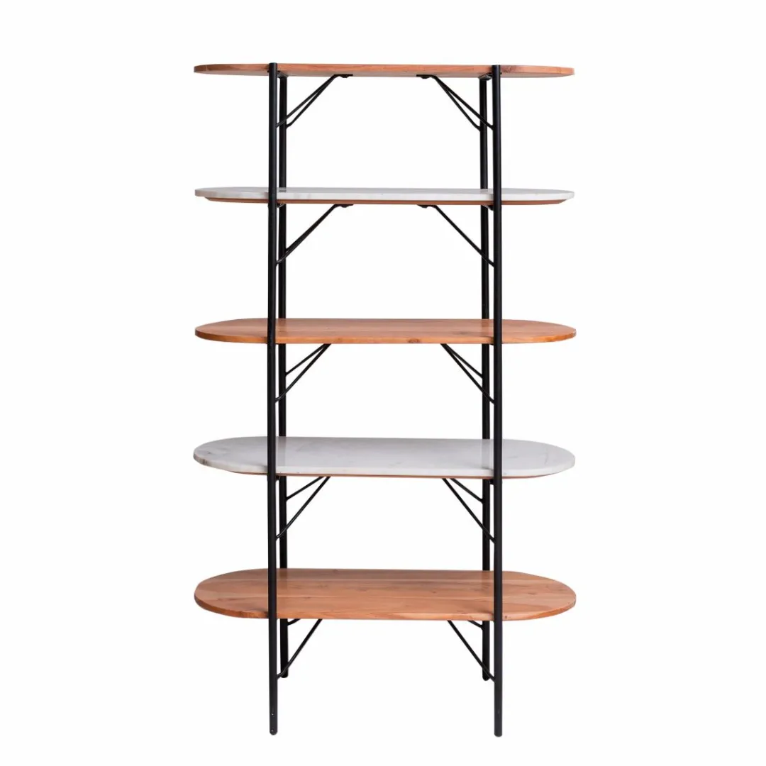 Etagère<Made in Meubles Etagère en bois d'acacia et marbre Scott