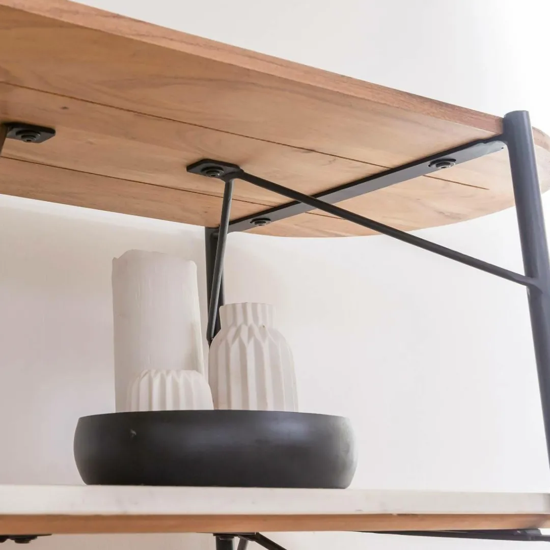 Etagère<Made in Meubles Etagère en bois d'acacia et marbre Scott