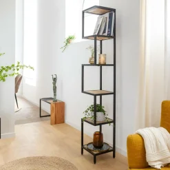 Etagère<Made in Meubles Etagère en bois de manguier et métal Ulysse