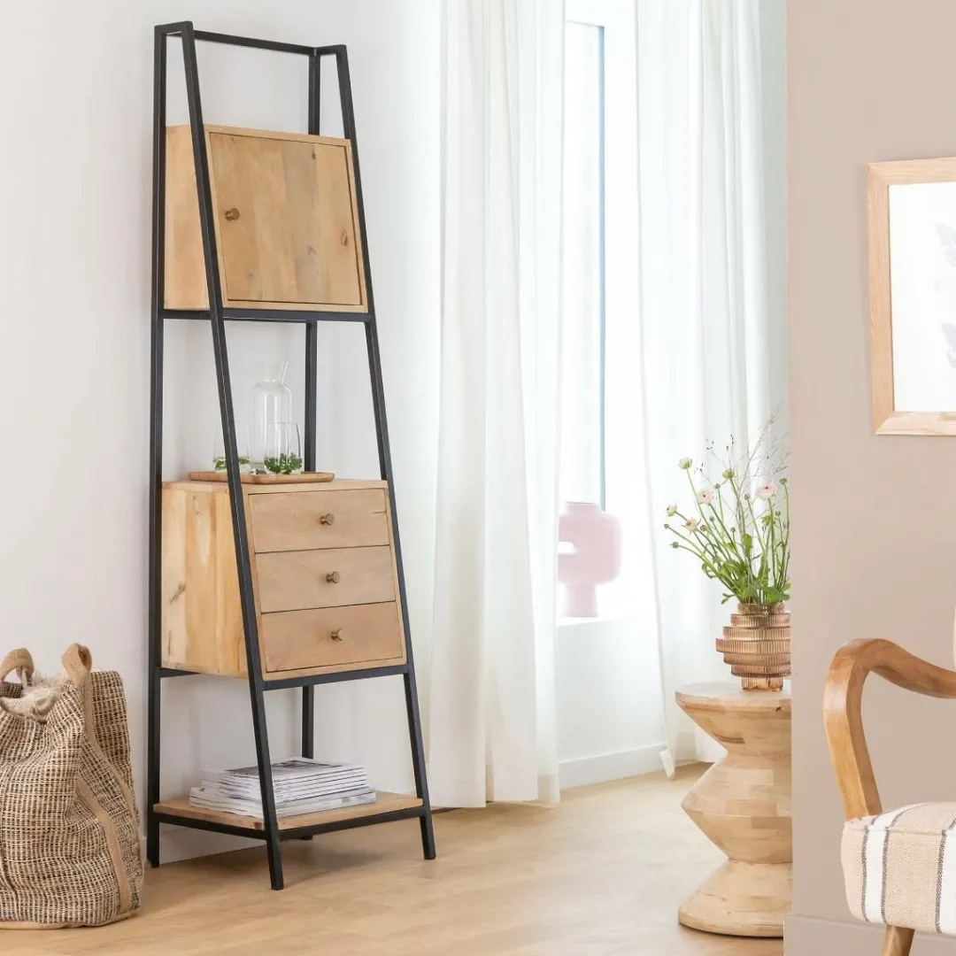 Etagère<Made in Meubles Etagère en bois de manguier et métal Mathieu