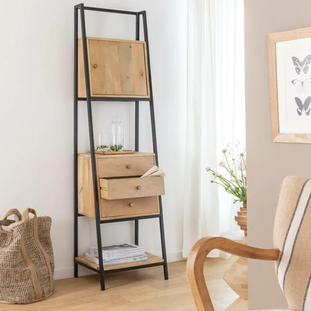 Etagère<Made in Meubles Etagère en bois de manguier et métal Mathieu