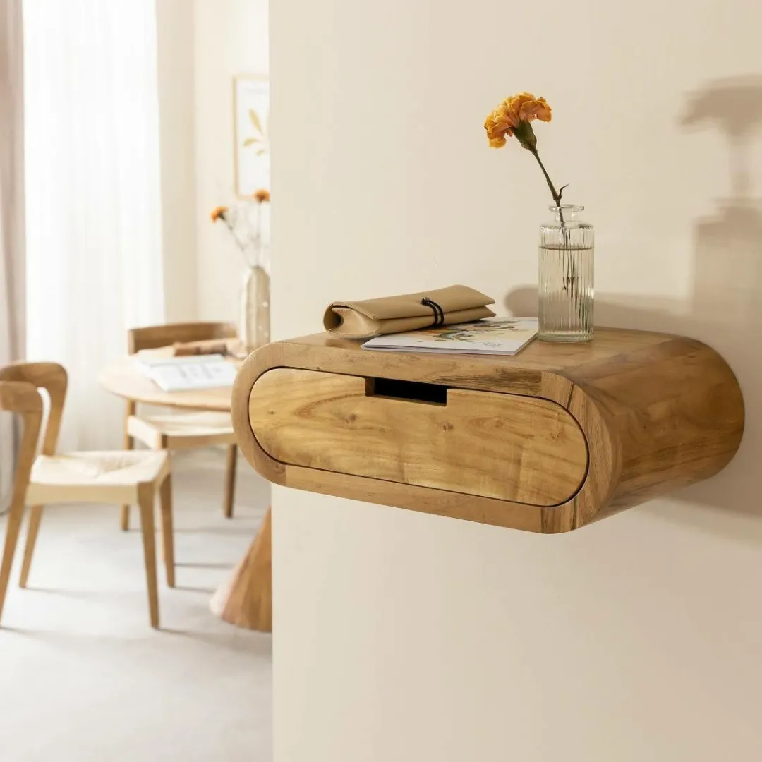 Etagère|Chevet<Made in Meubles Etagère murale arrondie en bois d'acacia Orane