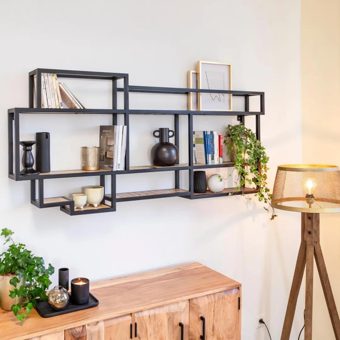 Etagère|Décoration<Made in Meubles Etagère murale en bois de manguier et métal Jacynthe