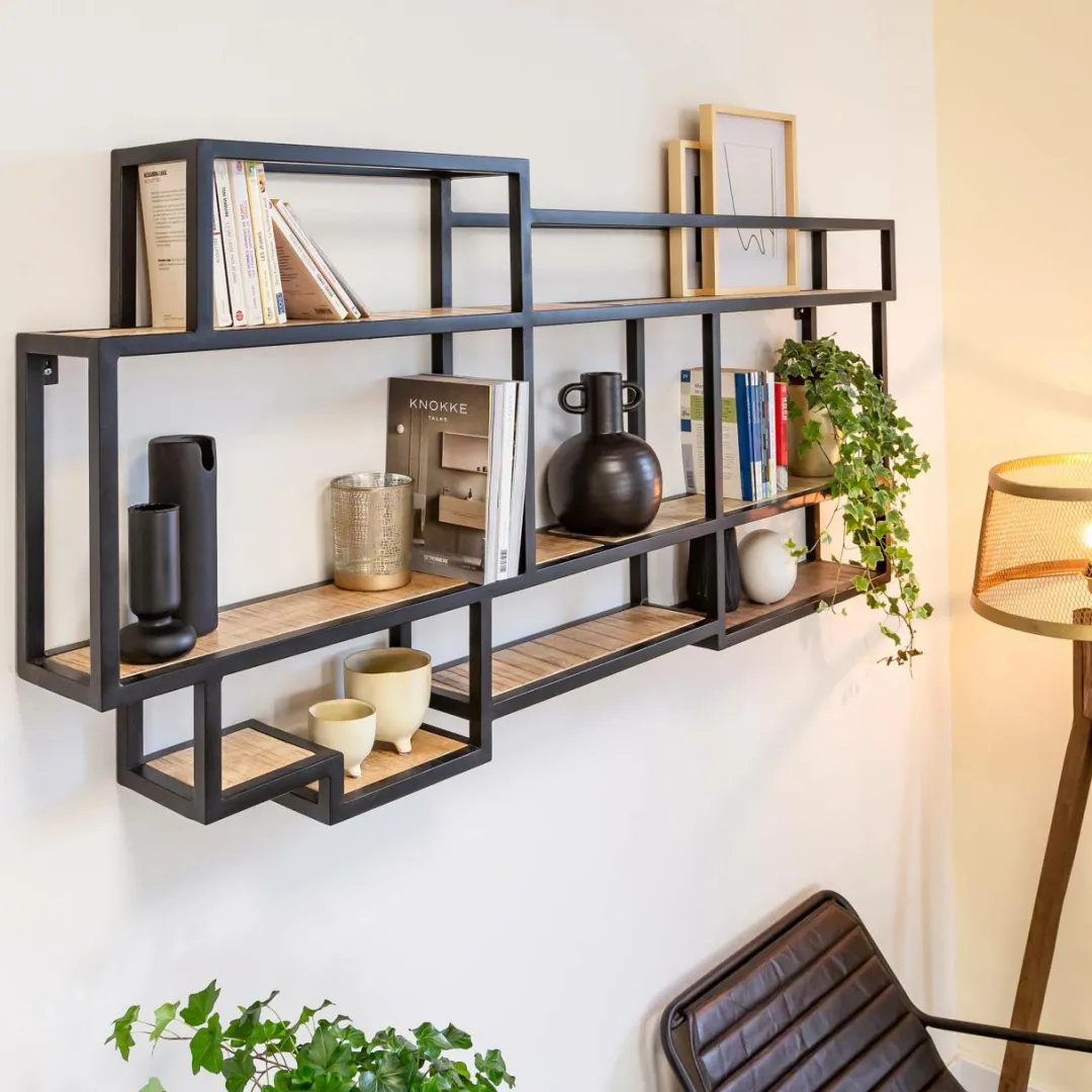 Etagère|Décoration<Made in Meubles Etagère murale en bois de manguier et métal Jacynthe