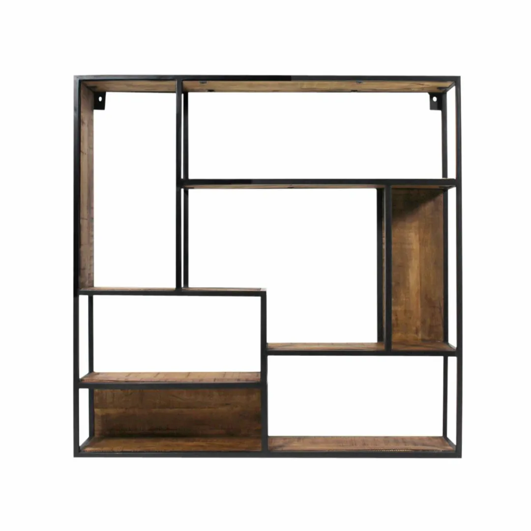 Etagère<Made in Meubles Etagère murale en métal et bois de manguier Marcel