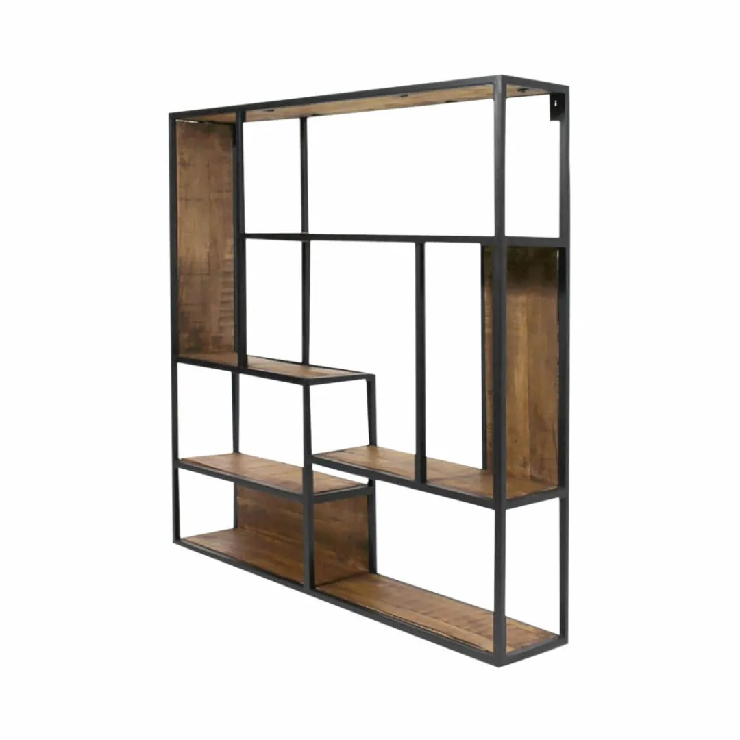 Etagère<Made in Meubles Etagère murale en métal et bois de manguier Marcel