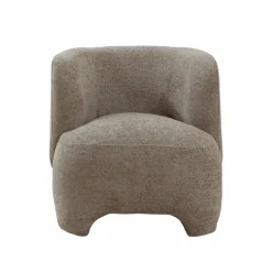 Fauteuil<Made in Meubles Fauteuil arrondi en tissu taupe Norton