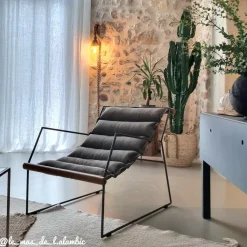 Fauteuil<Made in Meubles Fauteuil assise suspendue kaki Rosalie