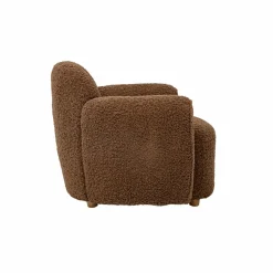 Fauteuil<Made in Meubles Fauteuil club en tissu bouclette marron Tommy