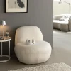 Fauteuil<Made in Meubles Fauteuil confort en tissu bouclette blanc Johanna
