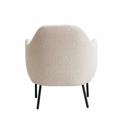 Fauteuil<Made in Meubles Fauteuil confort en tissu bouclette blanc Amandine