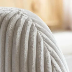 Fauteuil<Made in Meubles Fauteuil confort en velours côtelé beige écru Johanna