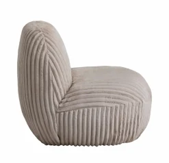 Fauteuil<Made in Meubles Fauteuil confort en velours côtelé beige écru Johanna