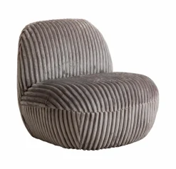 Fauteuil<Made in Meubles Fauteuil confort en velours côtelé gris Johanna