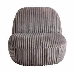 Fauteuil<Made in Meubles Fauteuil confort en velours côtelé gris Johanna