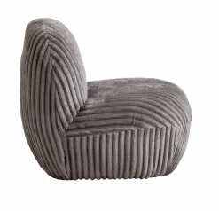 Fauteuil<Made in Meubles Fauteuil confort en velours côtelé gris Johanna