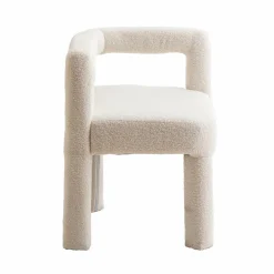 Fauteuil<Made in Meubles Fauteuil d'angle en tissu bouclette blanc Nora