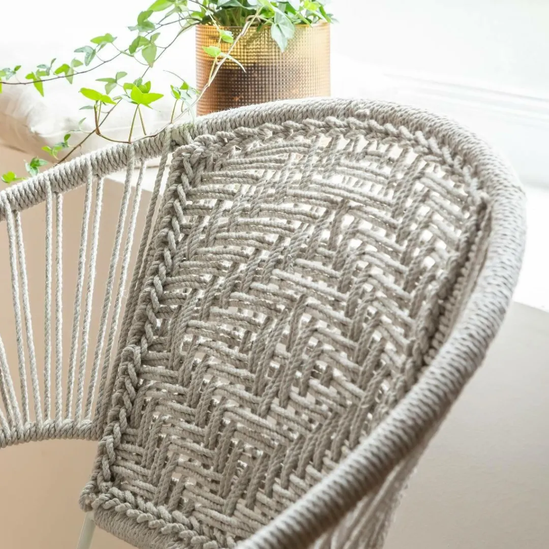 Fauteuil<Made in Meubles Fauteuil en corde de coton blanc Bélize