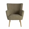 Fauteuil<Made in Meubles Fauteuil en coton kaki Castille