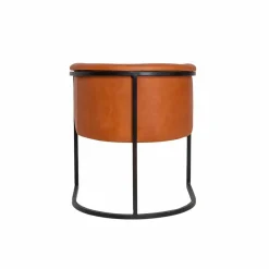 Fauteuil<Made in Meubles Fauteuil en cuir marron et métal Sacha