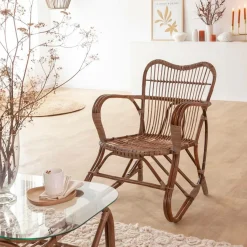 Fauteuil<Made in Meubles Fauteuil en rotin arrondi Rattan