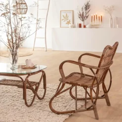Fauteuil<Made in Meubles Fauteuil en rotin arrondi Rattan