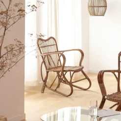 Fauteuil<Made in Meubles Fauteuil en rotin arrondi Rattan