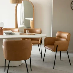 Chaise<Made in Meubles Fauteuil en simili-cuir Valentin (lot de 2)