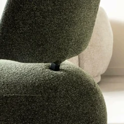 Fauteuil<Made in Meubles Fauteuil en tissu bouclette avec dossier vert Teresia