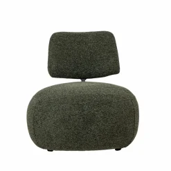 Fauteuil<Made in Meubles Fauteuil en tissu bouclette avec dossier vert Teresia