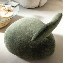 Fauteuil<Made in Meubles Fauteuil en tissu bouclette avec dossier vert Teresia