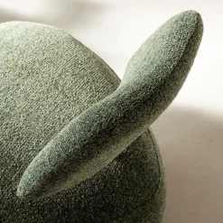 Fauteuil<Made in Meubles Fauteuil en tissu bouclette avec dossier vert Teresia